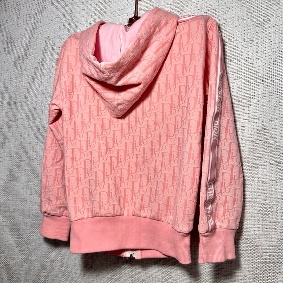 Dior Kids pink monogram logo zip up jacket size 6-7Y - Picture 9 of 10